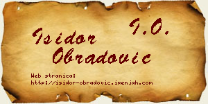 Isidor Obradović vizit kartica